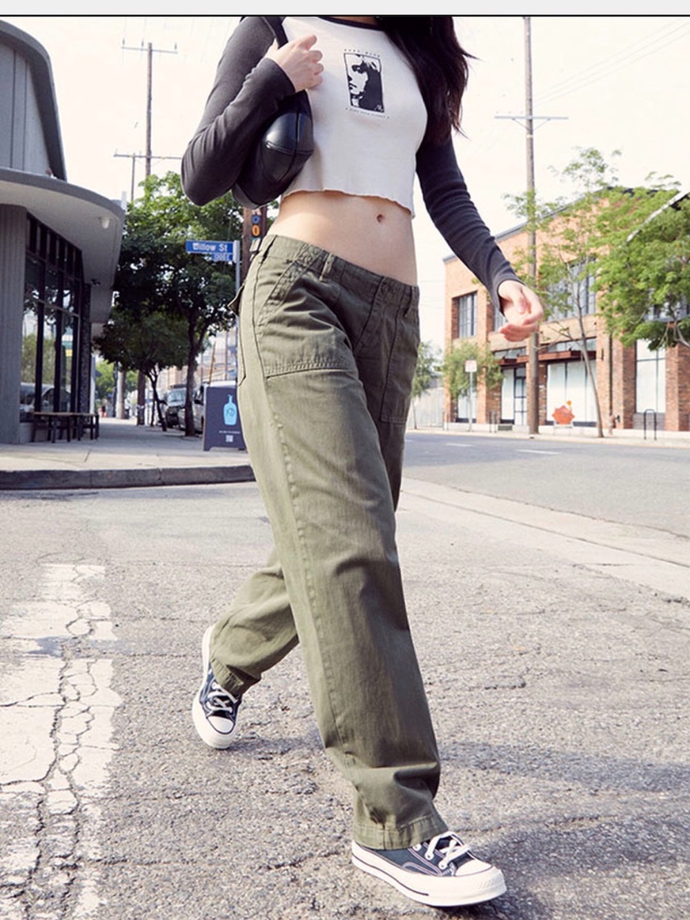 Brandy Melville Green Utility Cargo Pants